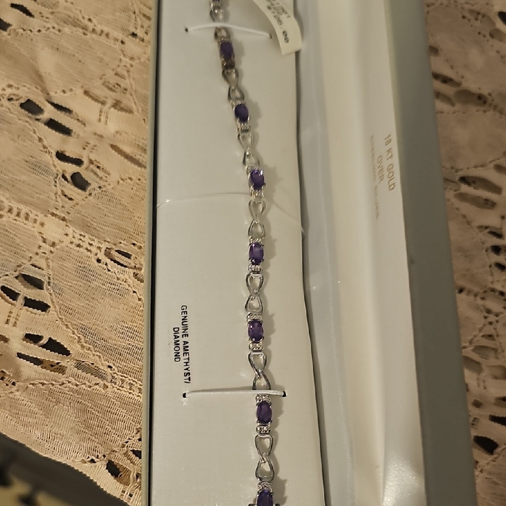 Elegant Silver and Purple Bracelet